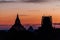 Early morning light skyline of Bagan, Myanmar. Sulamani temple and Shwesandaw pagod