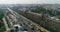 Early morning in Minsk, Belarus. Aerial view of city traffic central street, private houses, buildings summer cityscape