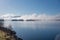 Early morning mist behind the islands on Loch Awe