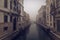 Early morning mist on a canal in venice
