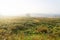 Early morning mist over the Derbyshire landscape on the first day of autumn