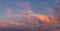 Early morning pink clouds, panorama format