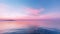 Early morning, pink sunrise over sea. Generative Ai