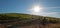 Early morning sun shining on Paso Robles vineyards in the Central Valley of California USA