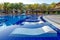 Early morning swimming pool at the 5-star `Samara` Hotel, 25 km from Bodrum. Travel business, travel, vacation.