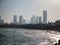 Early morning Tel Aviv across the sandy bay of Jaffa