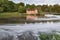 Early morning view across River Stour to Sturminster Newton Mill