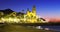 Early morning view of church at Sitges, Spain