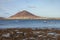 Early morning vistas towards the volcanic cone known as Montana Roja near El Medano, Tenerife, Spain