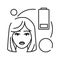 Early pregnancy symptoms fatigue black line icon. Tiredness. Pregnant blond woman concept. Sign for web page, mobile app, banner,