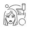 Early pregnancy symptoms frequent urination black line icon. Pregnant blond woman concept. Sign for web page, mobile app, banner,
