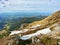 The early spring atmosphere with the last remnants of winter and snow on the slopes of the Pilatus mountain range, Alpnach