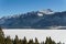 Early spring landscape of frozen Columbia Lake Regional District of East Kootenay Canada