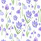 Early spring purple crocus and snowdrops nature beauty flowers vector.