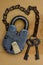 Early Style Padlock with Keys on Chain