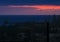 Early sunrise, clouds, berth, morning town and sea