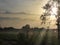 Early Sunrise in the Forest Clearing Prairie Meadow as Sun Shines