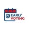 Early Voting Icon with Vote, Icon, and Patriotic Symbolism and Colors