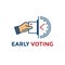 Early Voting Icon with Vote, Icon, and Patriotic Symbolism and Colors