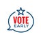 Early Voting Icon with Vote, Icon, and Patriotic Symbolism and Colors