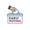Early Voting Icon with Vote, Icon, and Patriotic Symbolism and Colors