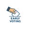 Early Voting Icon with Vote, Icon, and Patriotic Symbolism and Colors