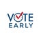 Early Voting Icon with Vote, Icon, and Patriotic Symbolism and Colors