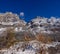 Early winter landscape of Mount Wilson on the Icefields Parkway in Banff National Park of Canada