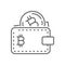 Earn Bitcoin Wallet Thin Line Symbol Icon Design