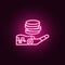 Earn money smart robot neon icon. Elements of Artifical intelligence set. Simple icon for websites, web design, mobile app, info