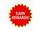 Earn rewards message on red star