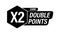 Earn x2, double reward points vector icon