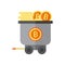 Earning Bitcoin Mining Wagon Vector Illustration Graphic