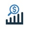 Earning growth analysis icon design