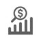 Earning growth analysis icon / gray color