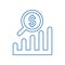 Earning growth analysis line icon