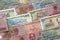Earning pattern. Money banknotes texture.