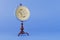 earnings on cryptocurrency around the world. bitcoin with a globe handle on a blue background. 3D render