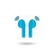 Earphone bluetooth icon with shadow