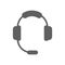 Earphone, headphone, gray color headset icon