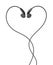 Earphones in form heart