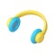 Earphones music listening portable accessory audio sound stereo dynamic 3d icon realistic vector