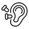 Earplugs block icon outline vector. Earplug auditory