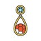 Earring with gemstone color icon