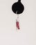 Earring made of five red beads on a silver dangle