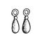 Earrings bijouterie vector hand drawn sketch isolated