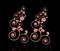 Earrings copper pink color with pink diamond