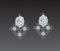 Earrings diamond flower shape vector illustration
