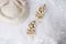 Earrings handmade jewelry with lace wedding veil