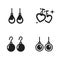 Earrings icons set